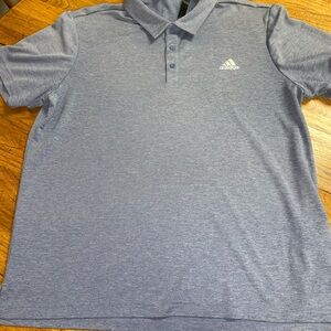Adidas Men's Heathered Blue Polo Shirt